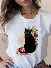 Print T Fashion 3d Cat Lovely Trend Cute Women