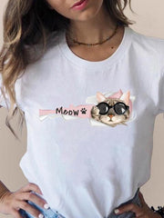Print T Fashion 3d Cat Lovely Trend Cute Women