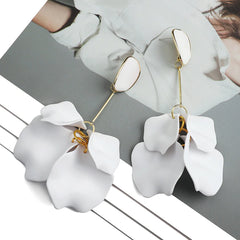 Acrylic Petal Long Dangle Drop Earrings For Women