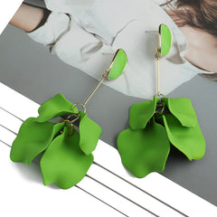 Acrylic Petal Long Dangle Drop Earrings For Women