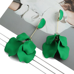 Acrylic Petal Long Dangle Drop Earrings For Women