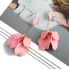 Acrylic Petal Long Dangle Drop Earrings For Women