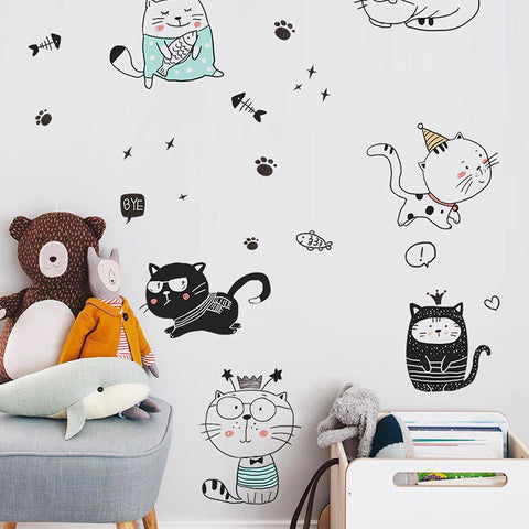 Cat Combination Wall Sticker Bedroom Living Room