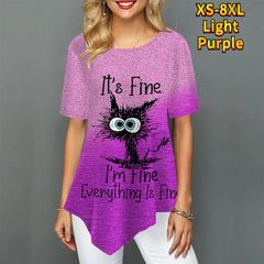 New 3D Printed Animal Cat T-shirt For Women