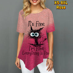 New 3D Printed Animal Cat T-shirt For Women