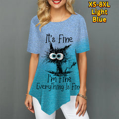 New 3D Printed Animal Cat T-shirt For Women