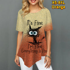 New 3D Printed Animal Cat T-shirt For Women