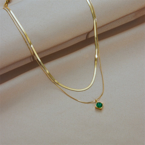 Stainless Zircon Pendant Necklace For Women