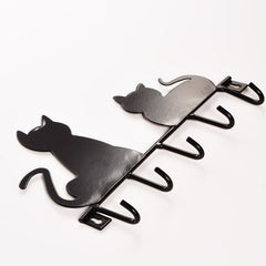 Cat Design Metal Wall Hooks Robe Hanger